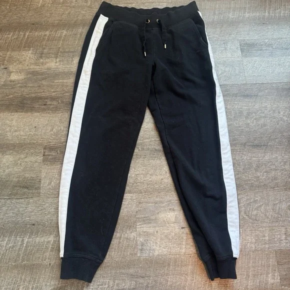 Men's Lauren Ralph Lauren Black Label Jogger Sweatpants Black and White Sz Small - Picture 3 of 9